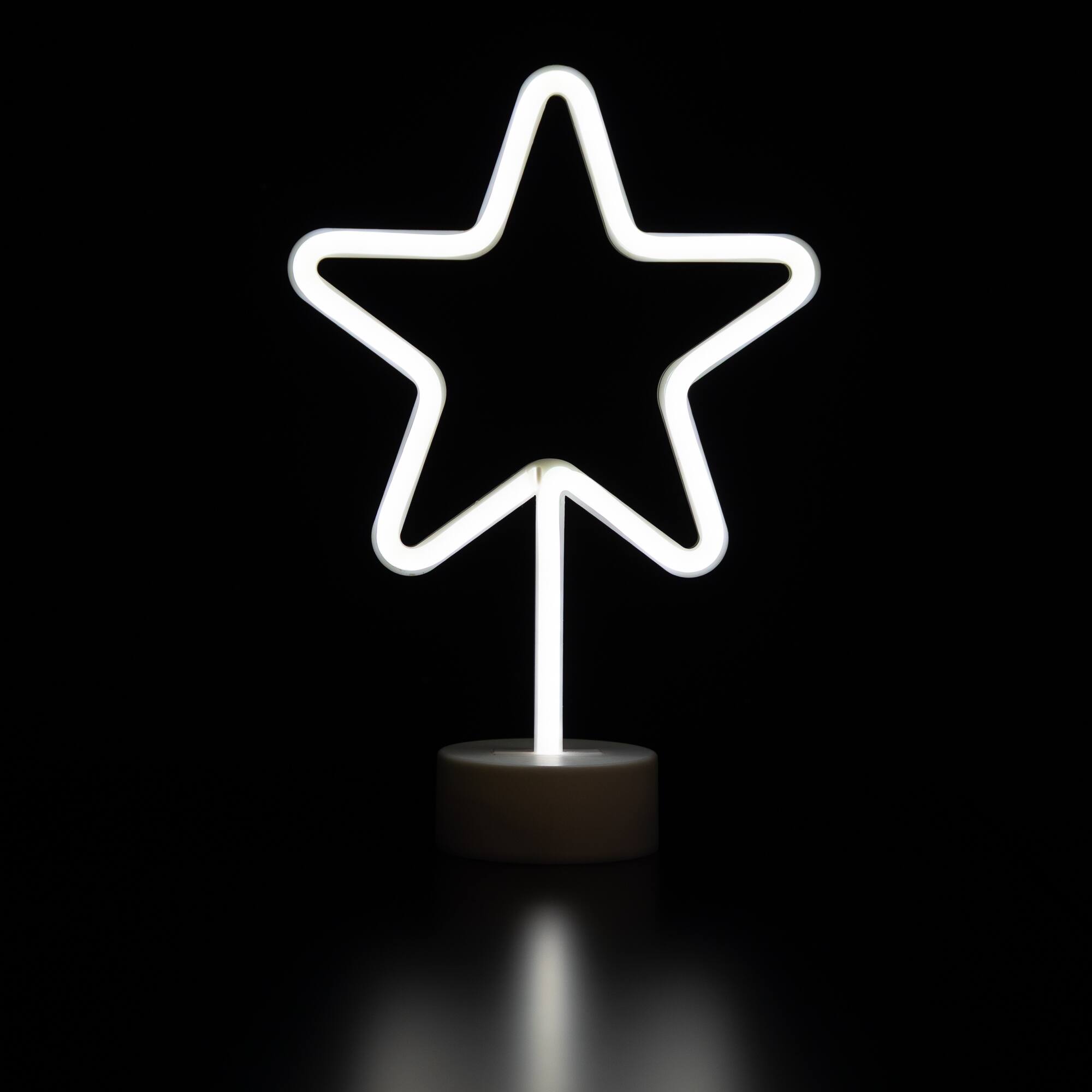 Front. Northlight - LED Star Neon Table Light - 11.5" - White.