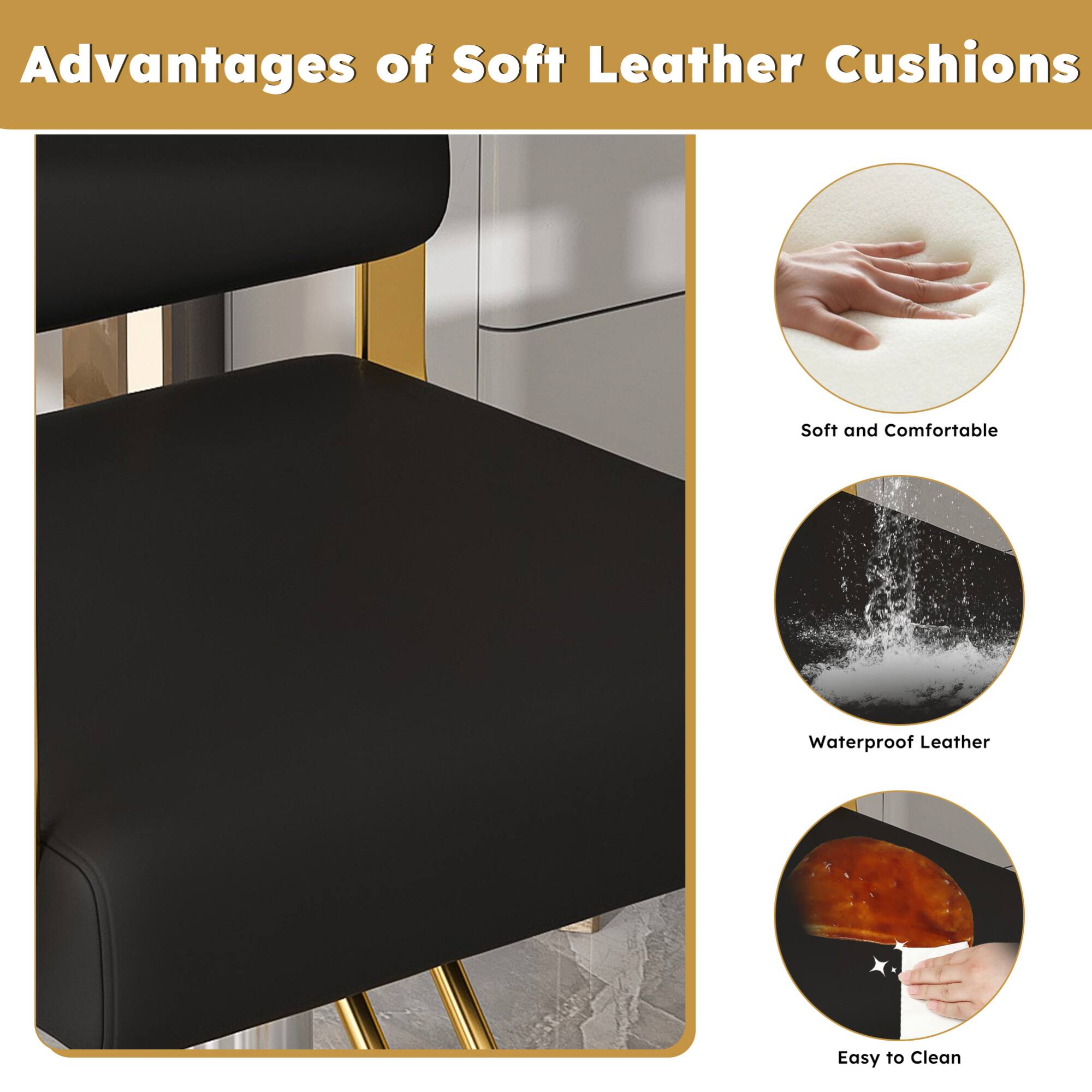 Advantages of Soft Leather Cushions

- Soft and Comfortable
- Waterproof Leather
- Easy to Clean