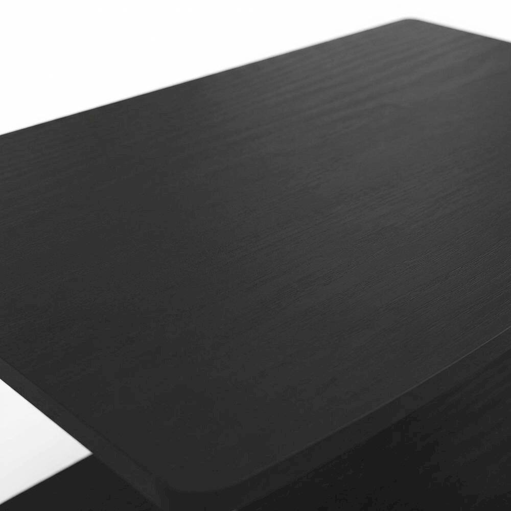 Alt View 4. FurniFact - Wooden TV Stand with Americano/Chrome Finish, Elevated Design, No Tools Required - Black.