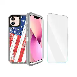 Entronix - Bundle for iPhone 17 - Heavy Duty Case & Screen Protector - USA Flag