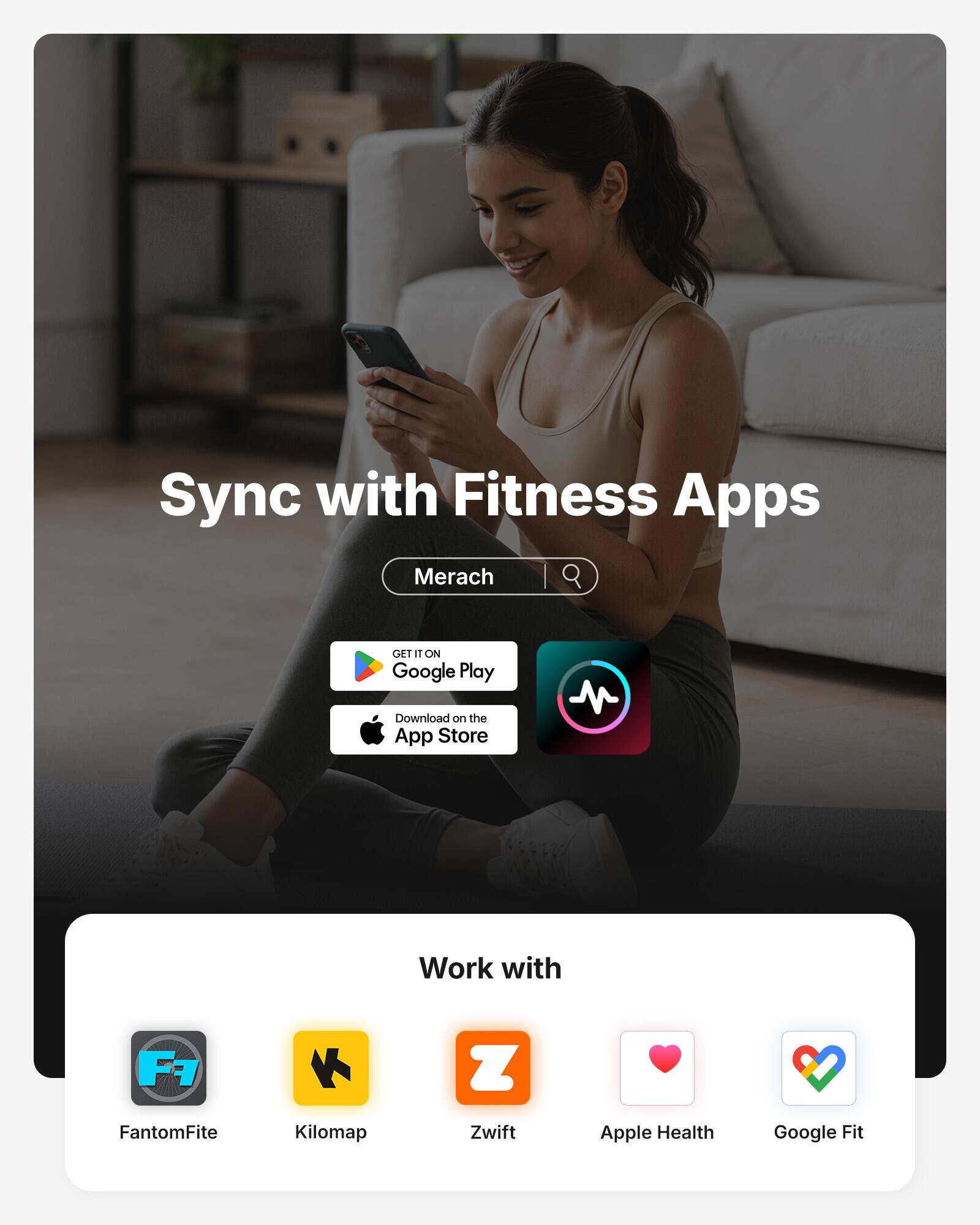 Alt View 1. MERACH - MERACH S26 Pro Exercise Magnetic Stationary Bike Low Noise Indoor Cycling Bike - Grey.