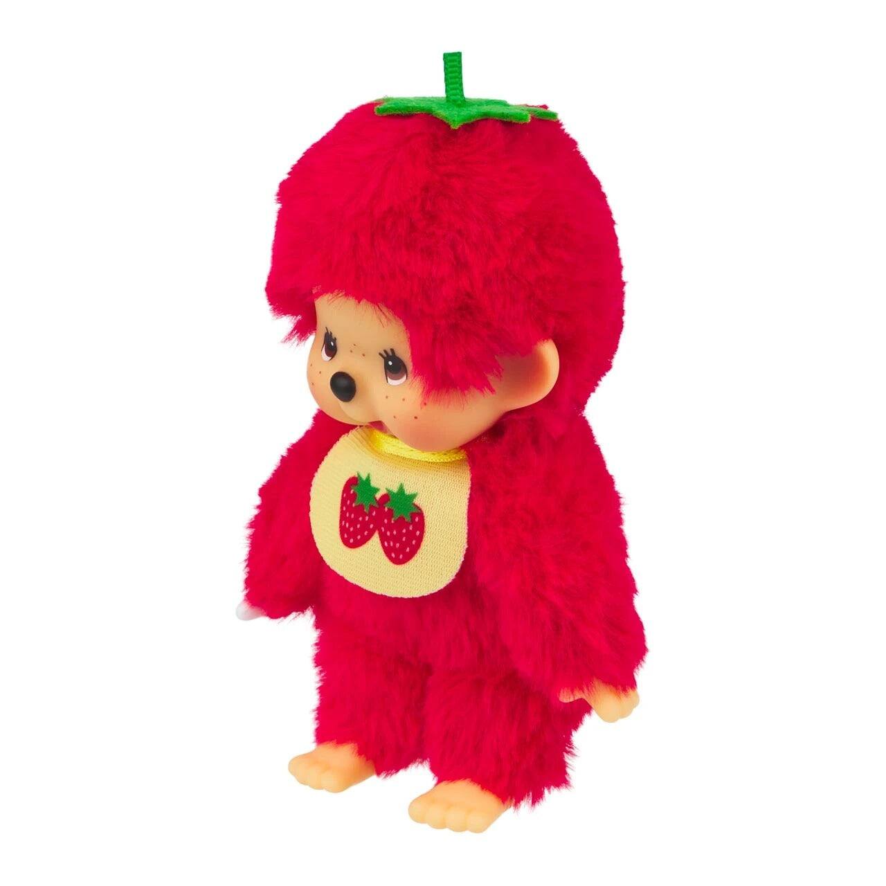 Alt View 3. Monchhichi - Sekiguchi Monchhichi Fruit Color Plush Doll - Strawberry Red.
