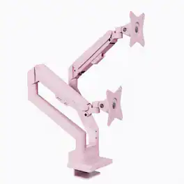 Arozzi - Alzare Neo Duo Gas Spring Dual Monitor Arm – Ergonomic Tilt, Swivel & Rotation – - Pink