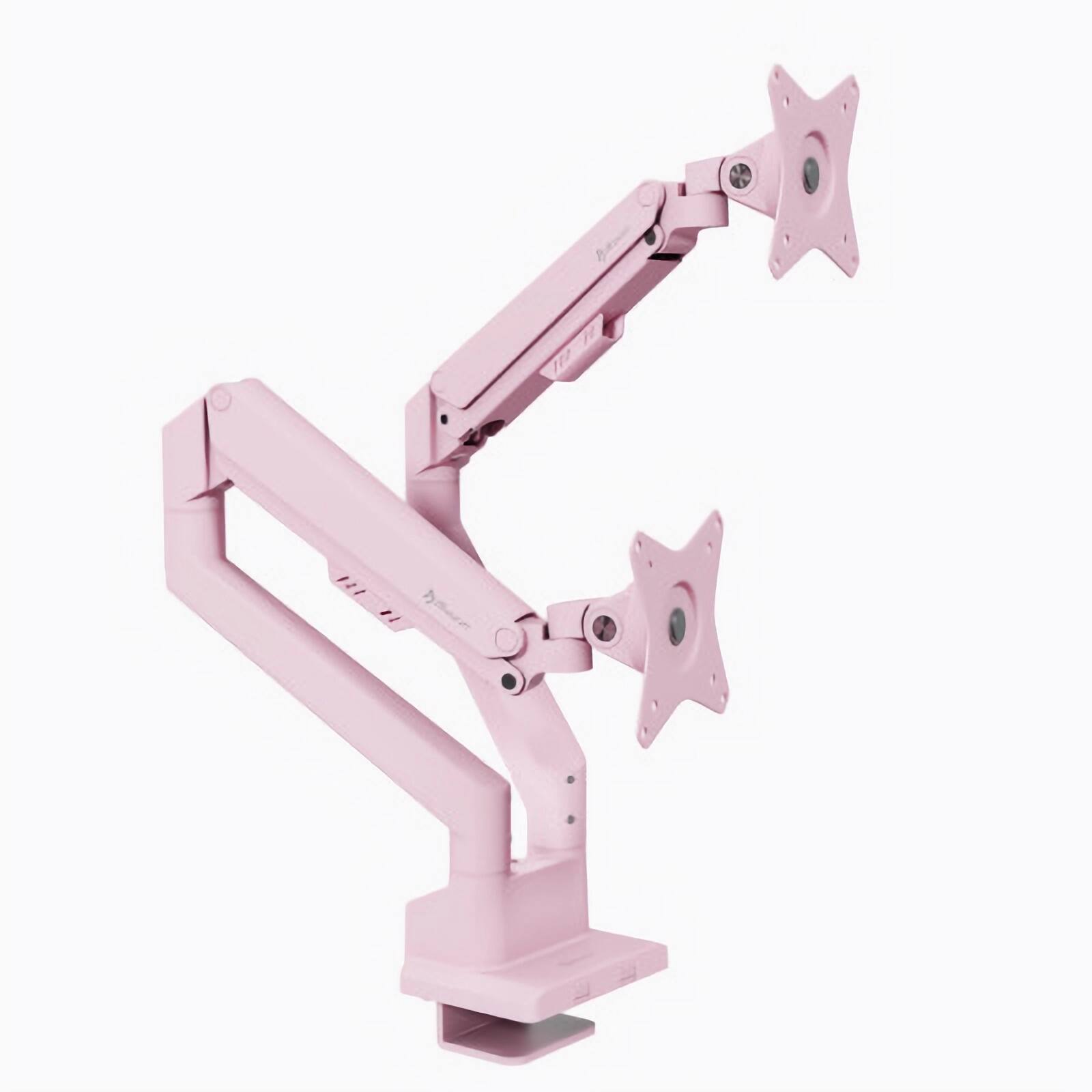 Front. Arozzi - Arozzi Alzare Neo Duo Gas Spring Dual Monitor Arm – Ergonomic Tilt, Swivel & Rotation – Pink - Pink.