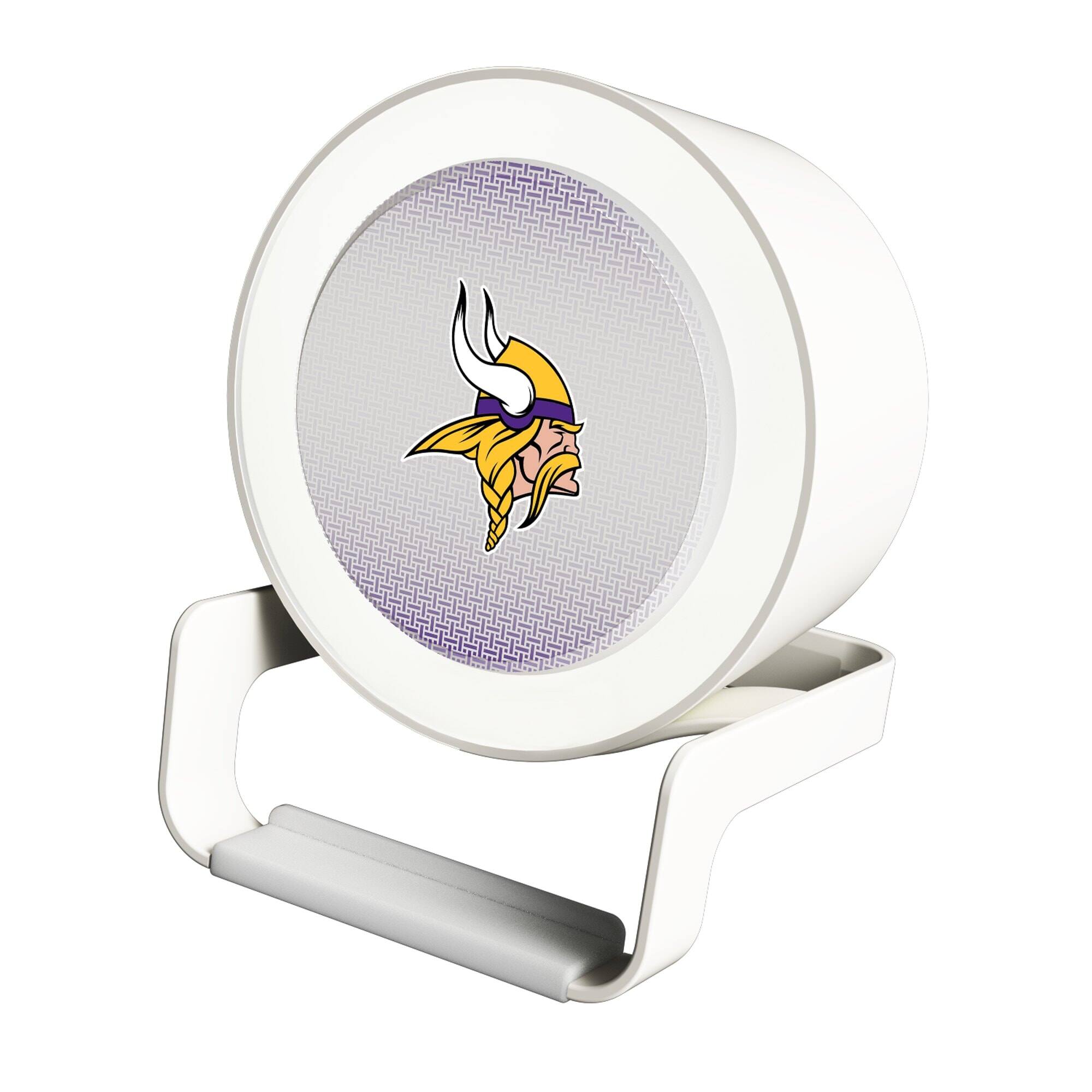 Front. Keyscaper - Minnesota Vikings Linen Print Nightlight Charger & Bluetooth Speaker - White.