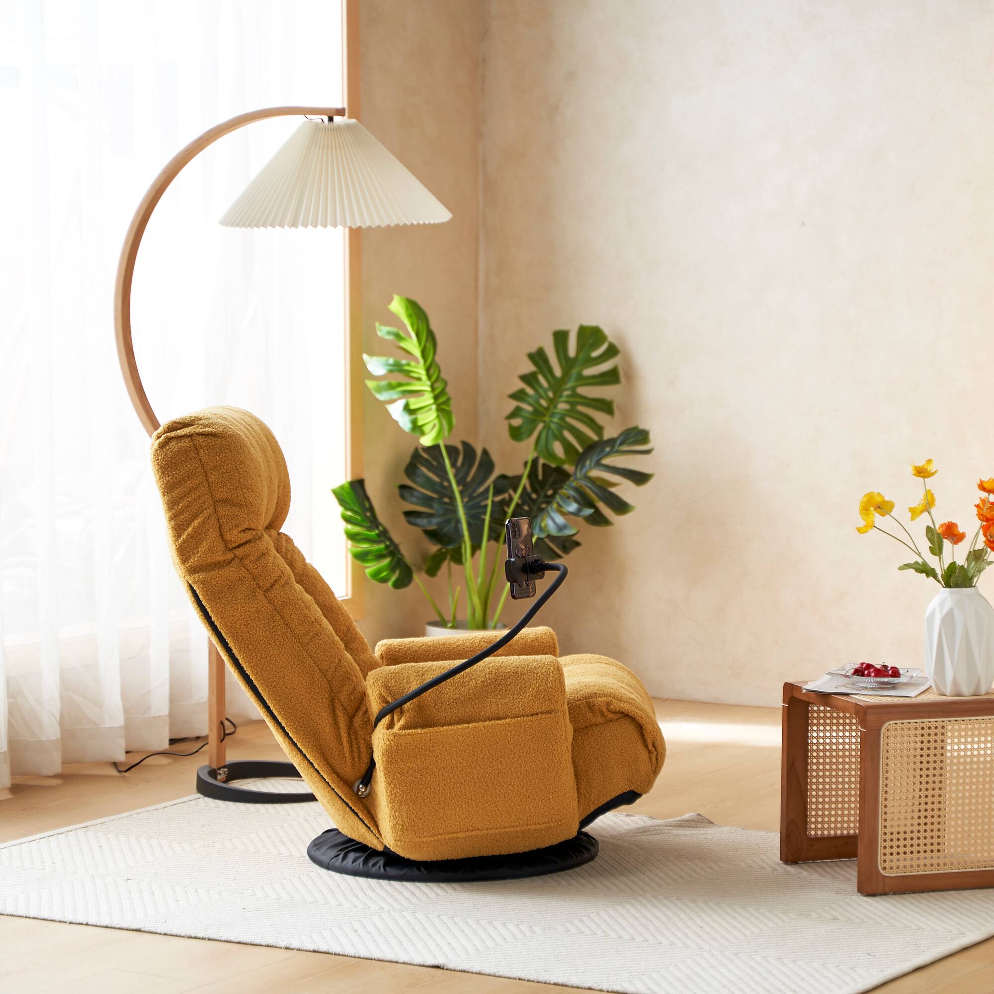 Alt View 8. LOVMOR - Standard Metal Bean Bag Chairs For Living Room Lounge Bedroom Indoor Seating Comfort Supportive Adult Relaxing - Yellow.