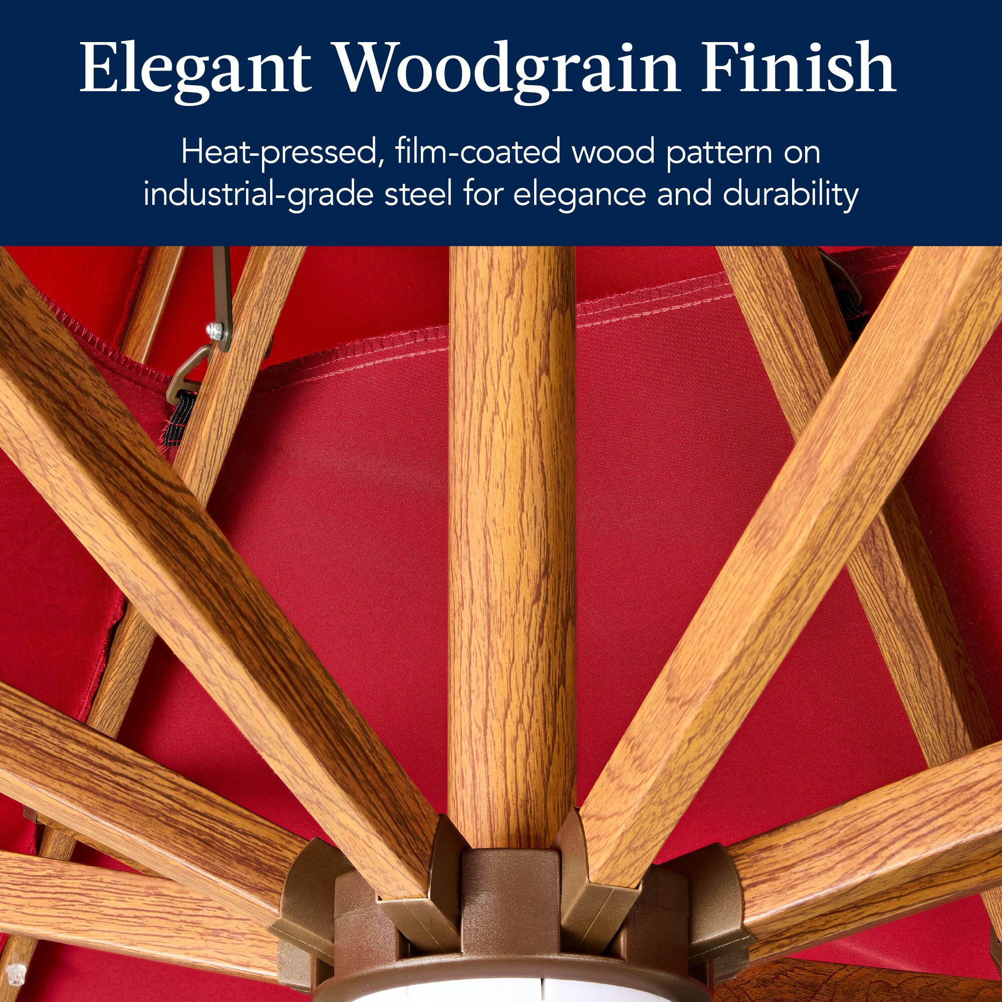 Elegant Woodgrain Finish

Heat-pressed, film-coated wood pattern on industrial-grade steel for elegance and durability.
