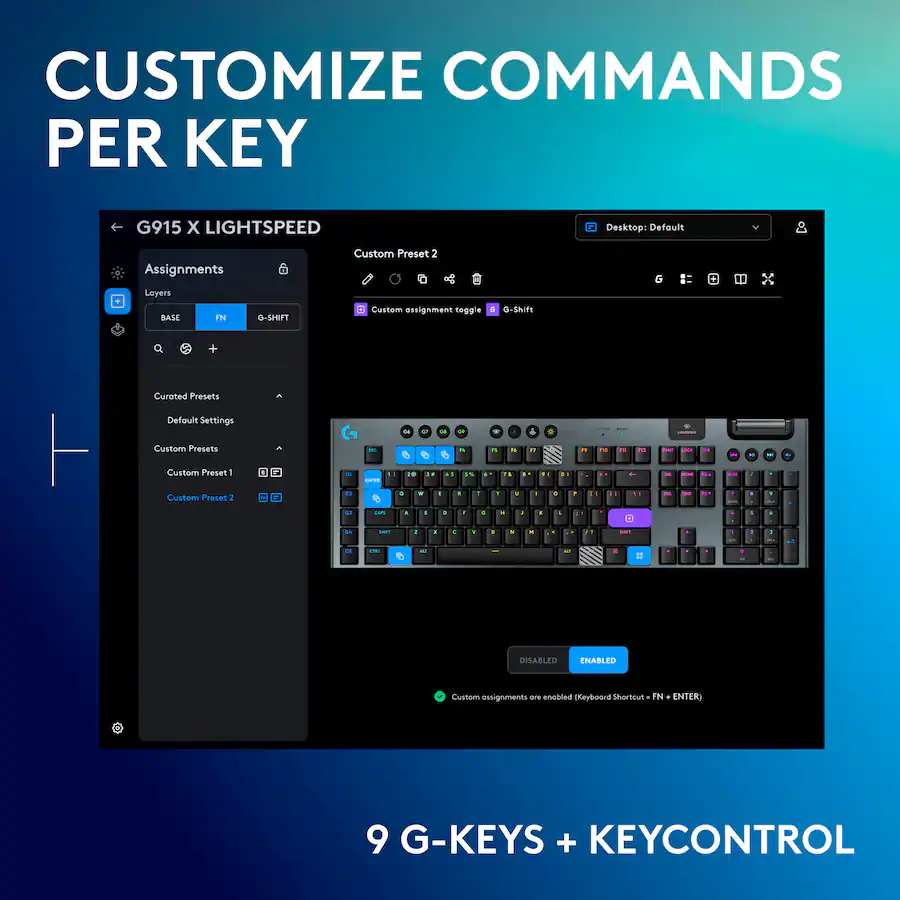 Logitech G915 X LIGHTSPEED Full size Wireless Mechanical GL Red Linear ...
