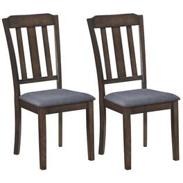 Costway - Dining Chairs Set of 2 with Comfortable Backrest & Padded Seat for Living Room - Brown & Gray
