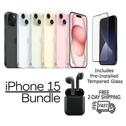iPhone 15 Bundle
Includes Pre-Installed Tempered Glass
FREE 2-DAY SHIPPING
FAST
