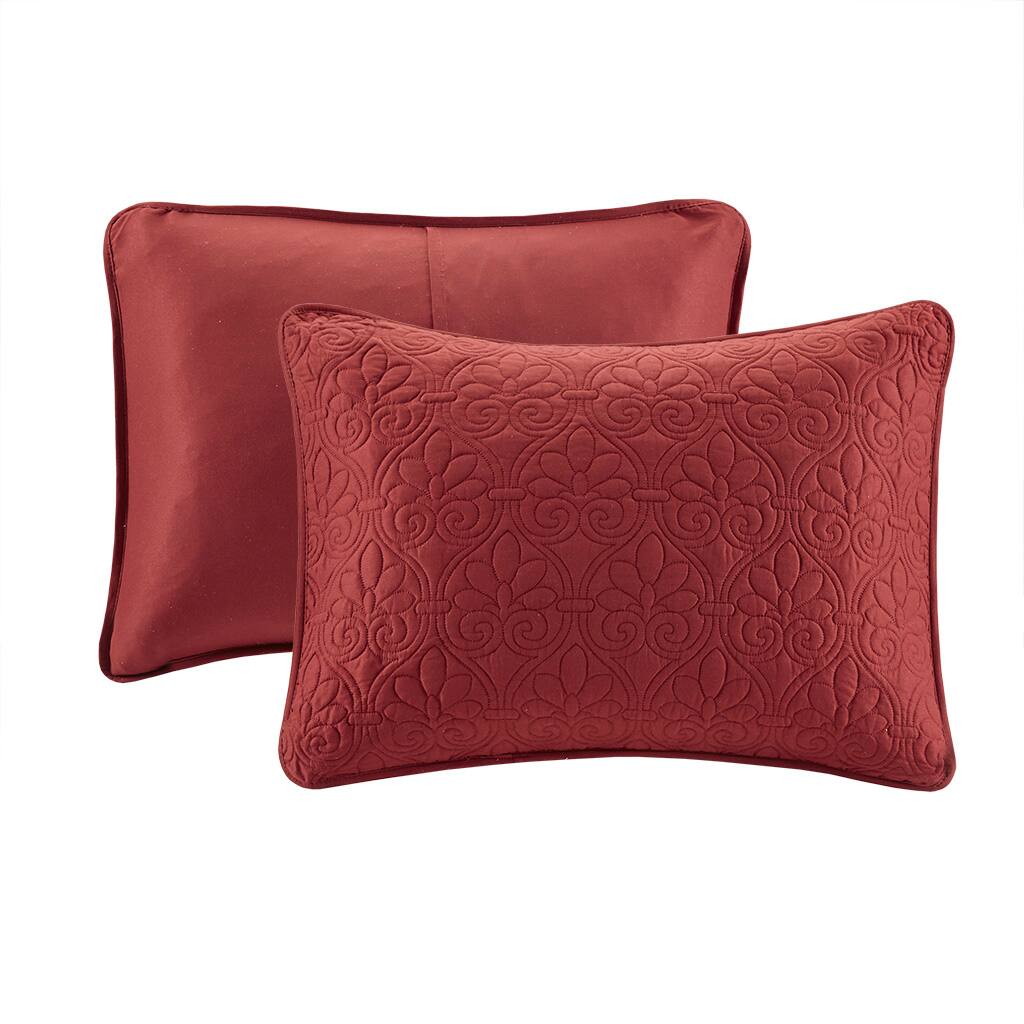 Alt View 2. Gracie Mills - Gracie Mills Sandy Reversible Bedspread Set with Classic Stitch Pattern - Red.