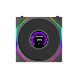 Lian Li - UNI FAN TL LCD Flex 120mm Reverse Blade ARGB Fan, 1 Pack, 1.8-inch LCD Screen, Controller Not Included(12RTLLCD1F1B) - Black