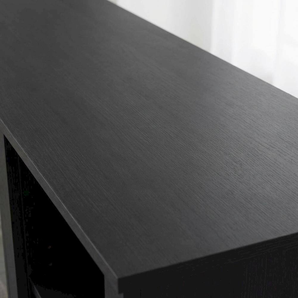 Alt View 4. FurniFact - Wood TV stand, fireplace, Americano finish, modern design, multi-functional - Black.
