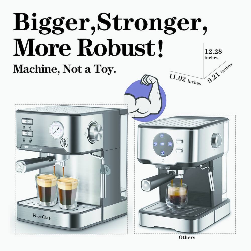 Bigger, Stronger, More Robust!  
Machine, Not a Toy.  

12.28 inches  
11.02 inches  
9.21 inches  

PlumChef  
Others