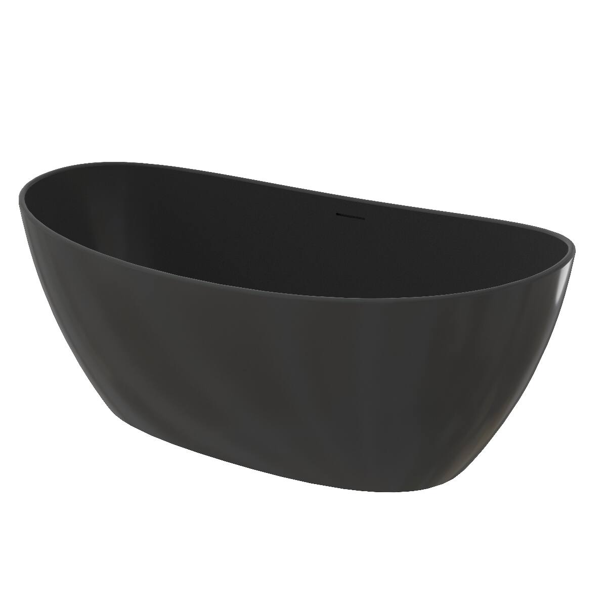 Loheer 65 Inch Solid Surface Freestanding Bathtub Deep Soaking Tub ...