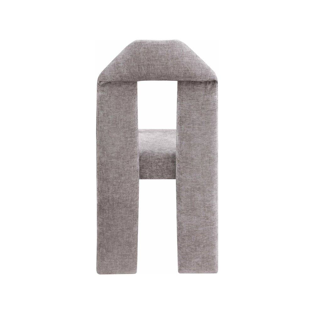 Alt View 3. Meridian Furniture - Bennett Grey Chenille Fabric Dining Chair, Set of 2 - Grey.
