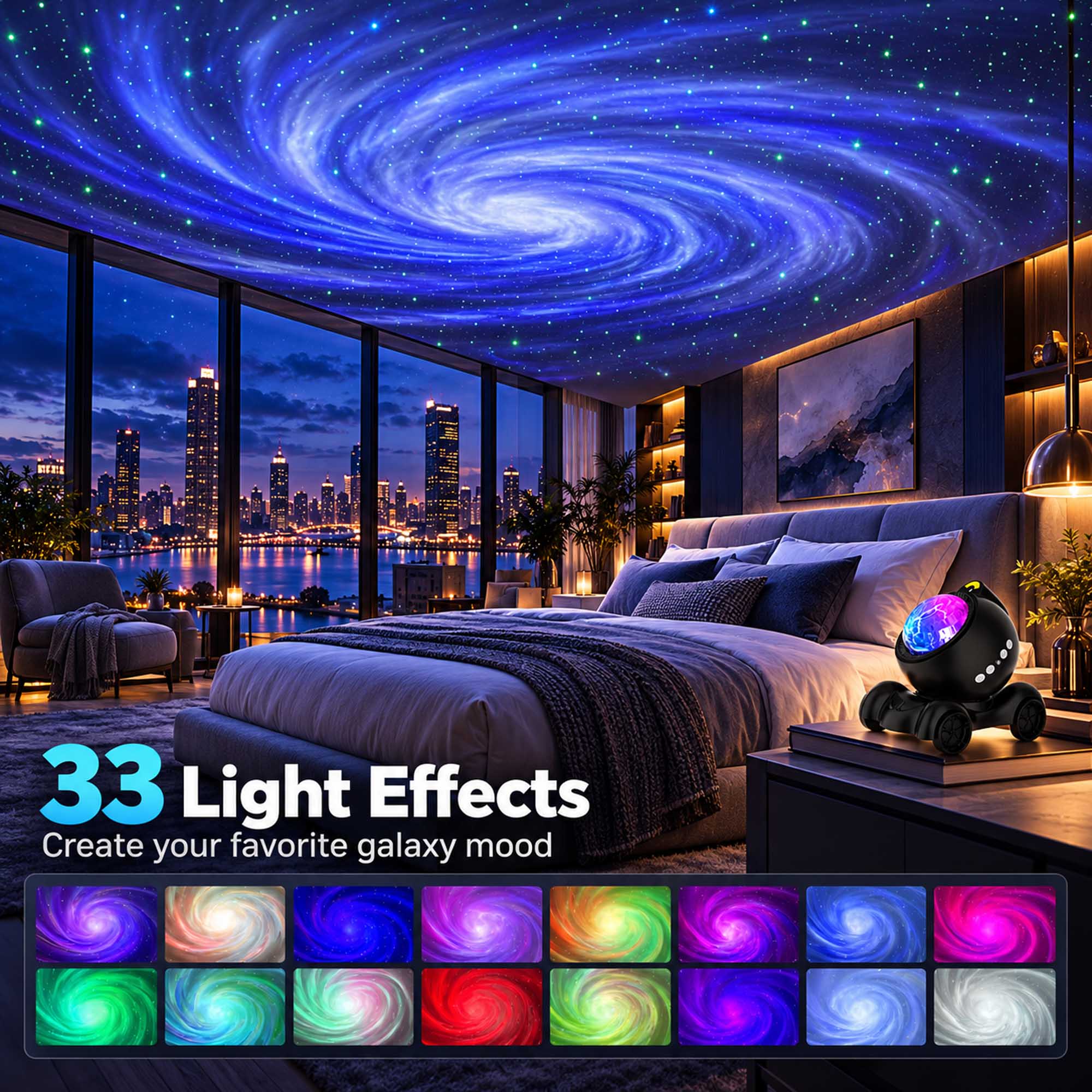 33 Light Effects  
Create your favorite galaxy mood