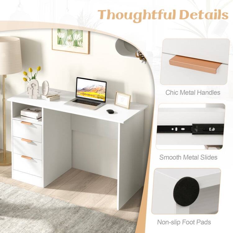 Thoughtful Details

- Chic Metal Handles
- Smooth Metal Slides
- Non-slip Foot Pads