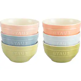 Staub - Ceramic 6-pc 12.8 oz. Small Universal Bowls in Macaron Pastel Colors - Multi