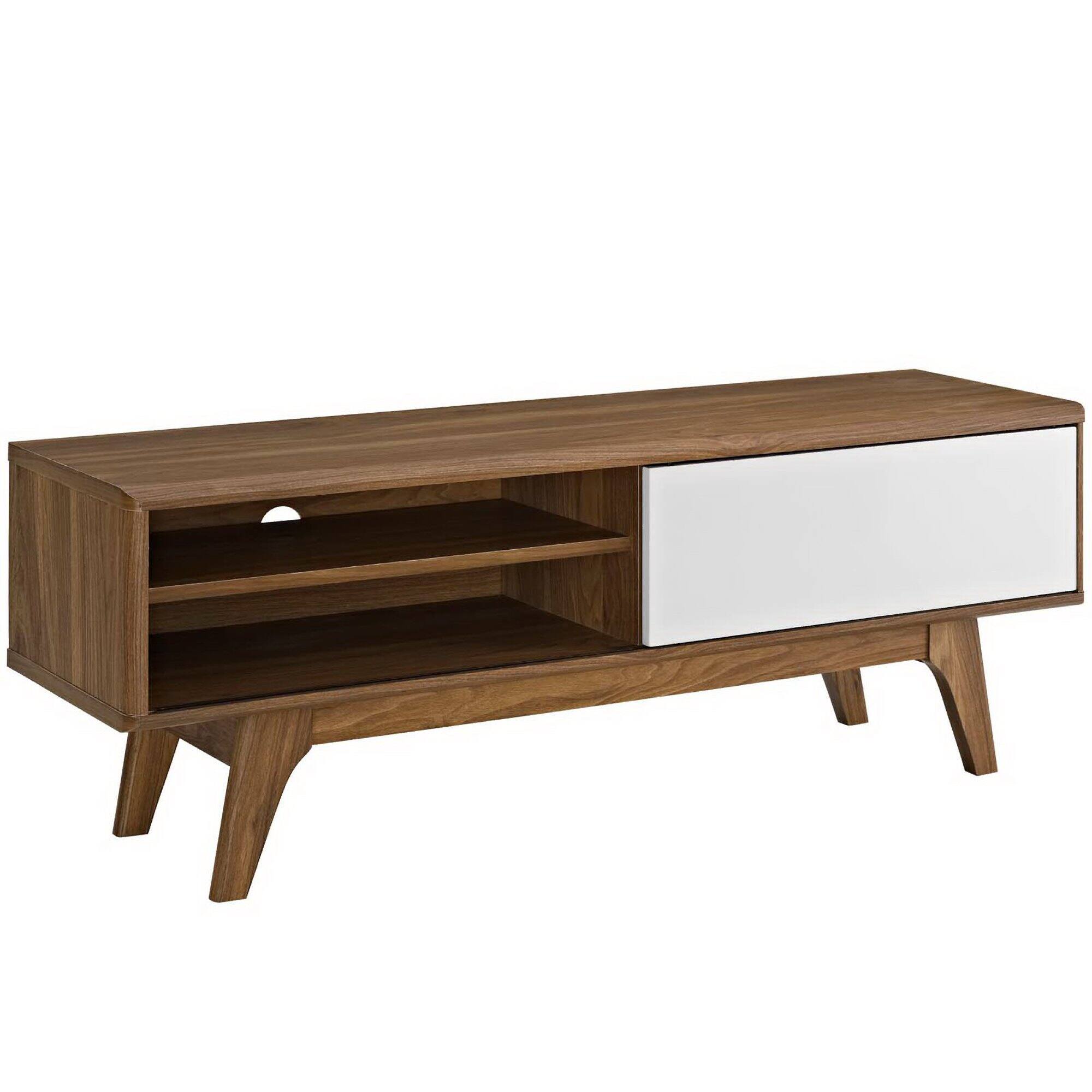 Angle. Modway - Envision 48" TV Stand by Modway - Walnut White.