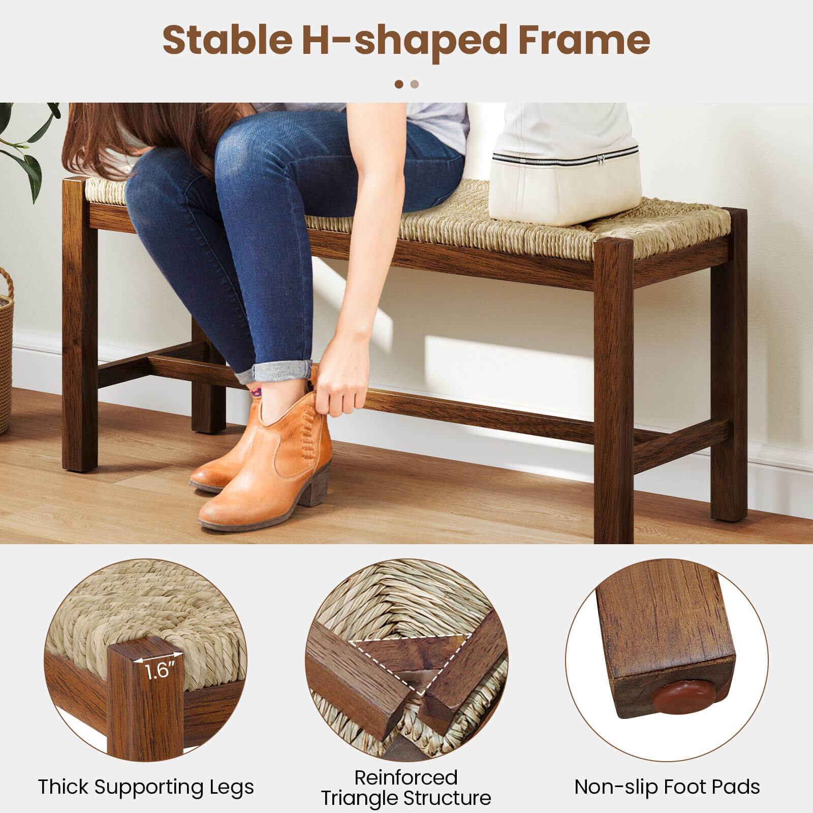 Stable H-shaped Frame, 1.6" Thick Supporting Legs, Reinforced Triangle Structure, Non-slip Foot Pads