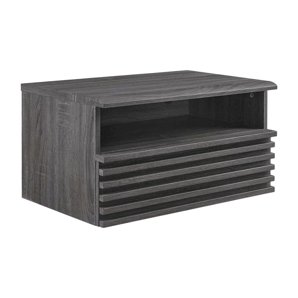 FurniFact - Wooden Wall-Mount Nightstand Finish with Contemporary Design - Gray price history on PriceWatchPro