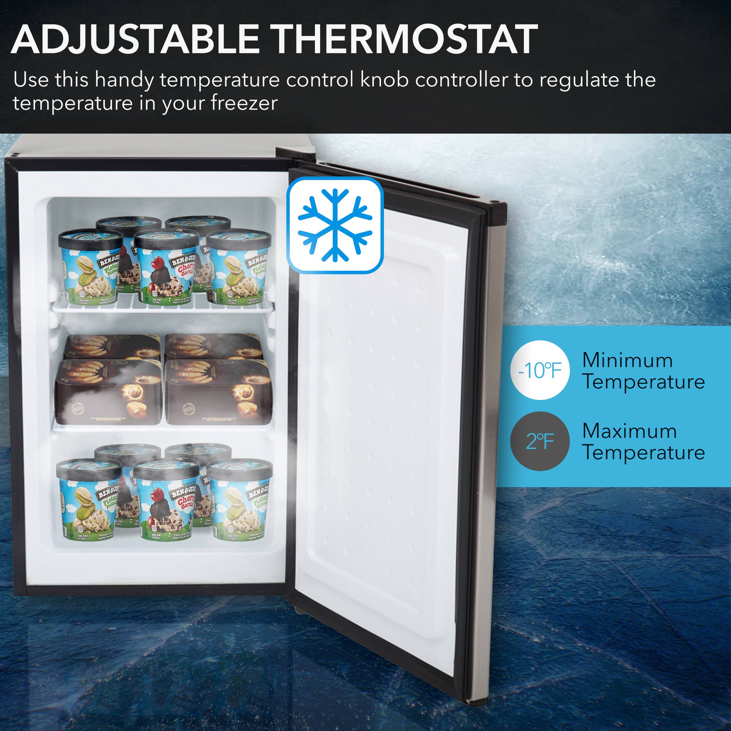 Alt View 3. Whynter - Whynter Energy Star 2.1 cu. ft. Stainless Steel Upright Freezer with Lock - Silver.