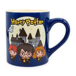 Silver Buffalo - Harry Potter Chibi Trio Scene Ceramic Mug | Holds 14 Ounces - Blue