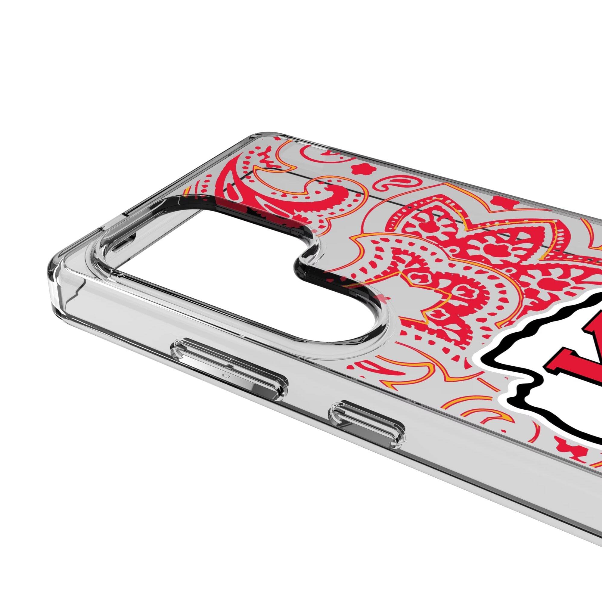 Alt View 2. Keyscaper - Kansas City Chiefs Galaxy Clear Paisley Design Case - S23 - Multicolor.