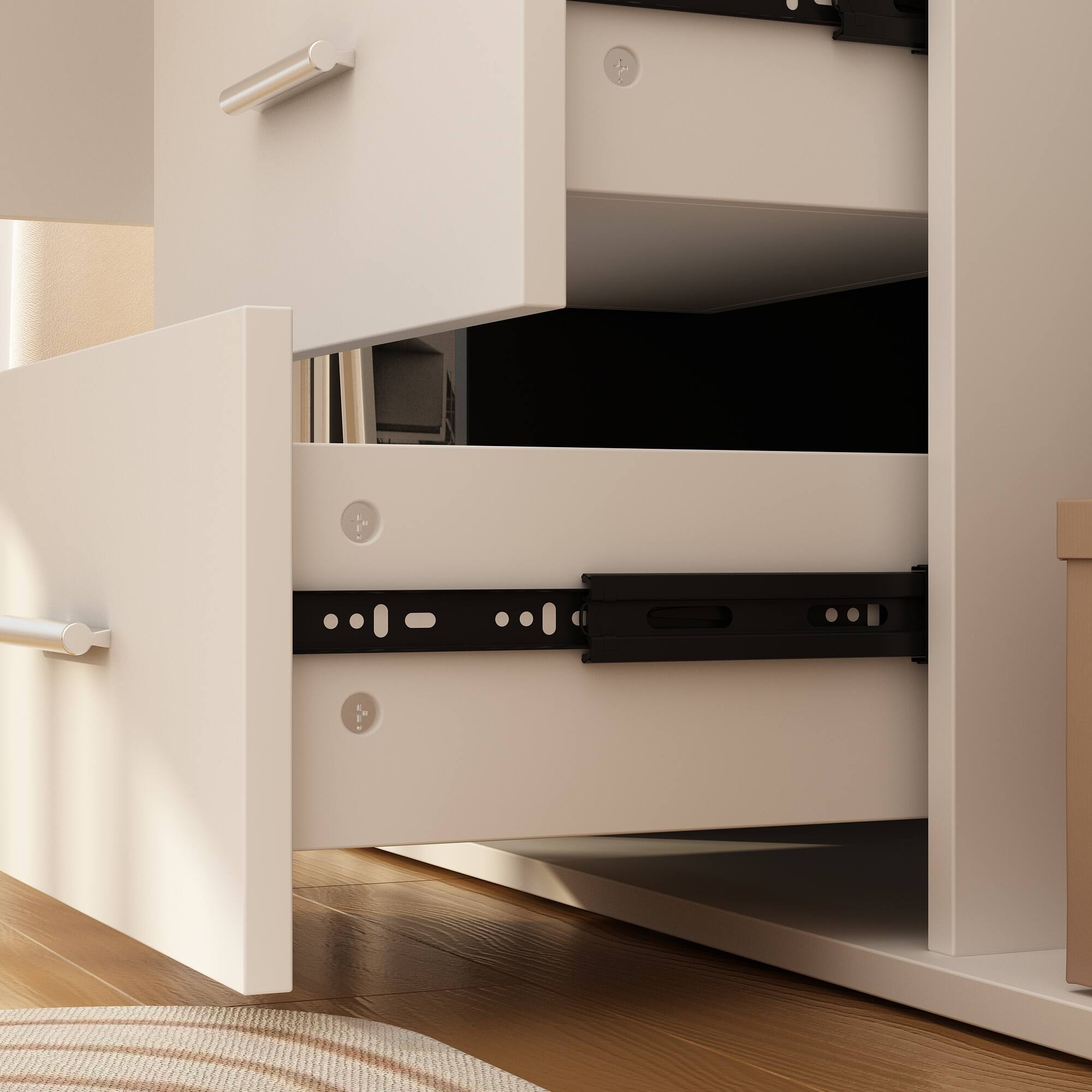 Alt View 5. FUFU & GAGA - FUFU&GAGA L - Shaped Multifunctional Desk - Storage - Rich Workstation for Home & Hobby Spaces - White.