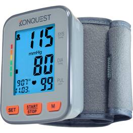 RTMB - Upper Arm Blood Pressure Monitor, XL Cuffs, Large Backlit LCD, USB Powered - Gray