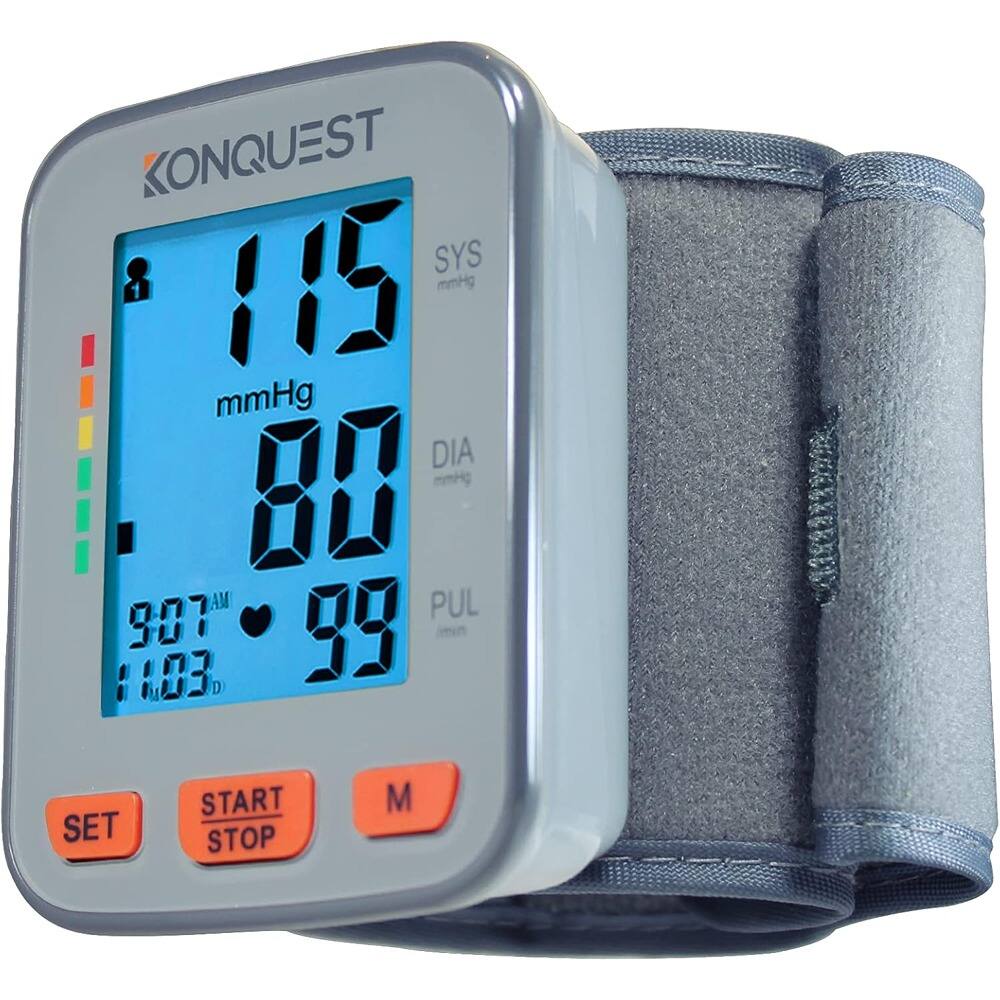 KONQUEST  
SYS 115 mmHg  
DIA 80 mmHg  
PUL 99  
3:07 AM  
11:03 D  
SET START STOP M