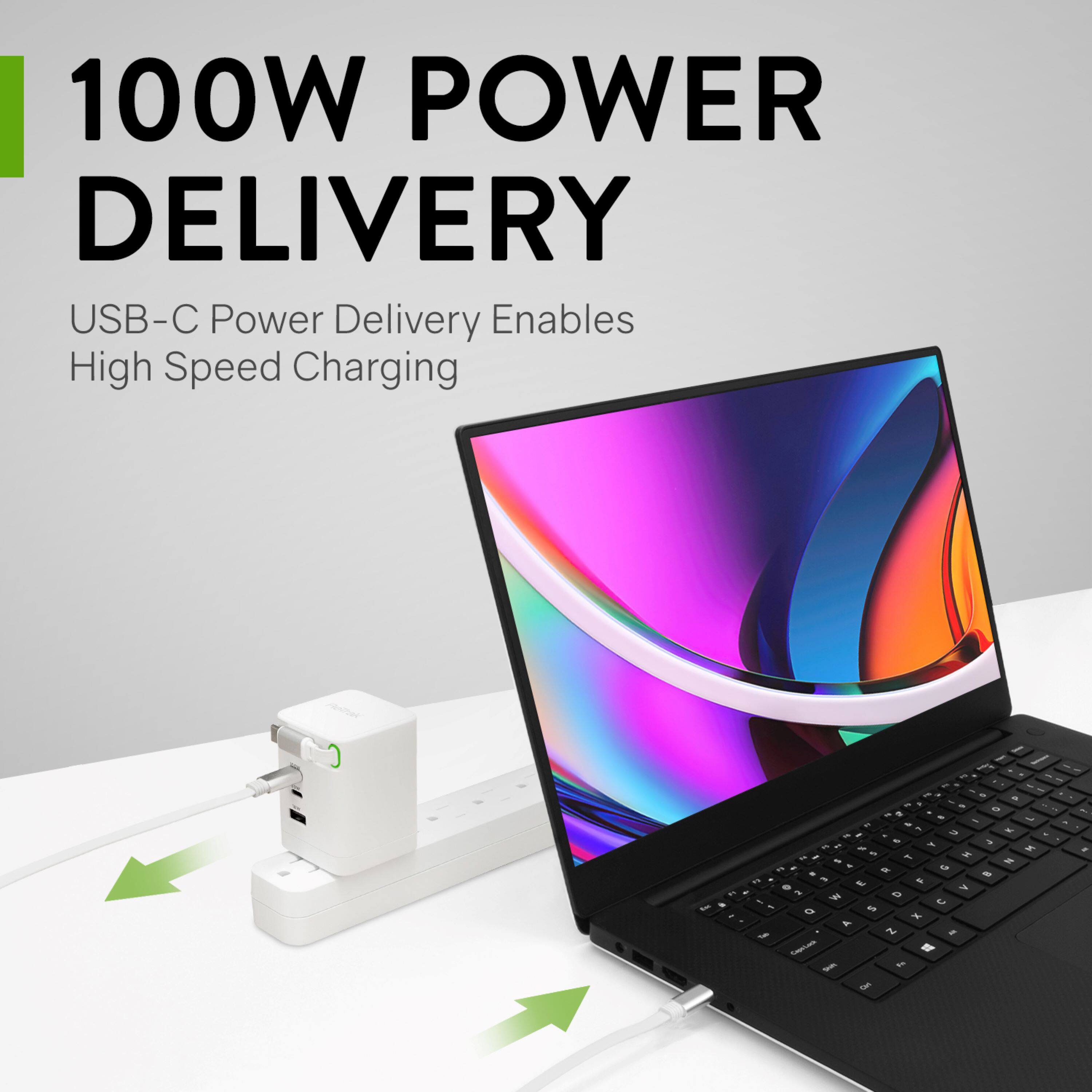 100W POWER DELIVERY

USB-C Power Delivery Enables High Speed Charging