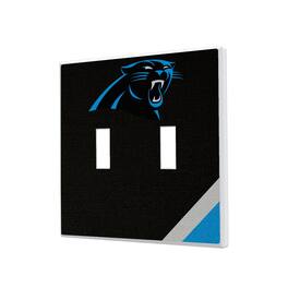 Keyscaper - Carolina Panthers Diagonal Stripe Double Toggle Light Switch Plate - Multicolor