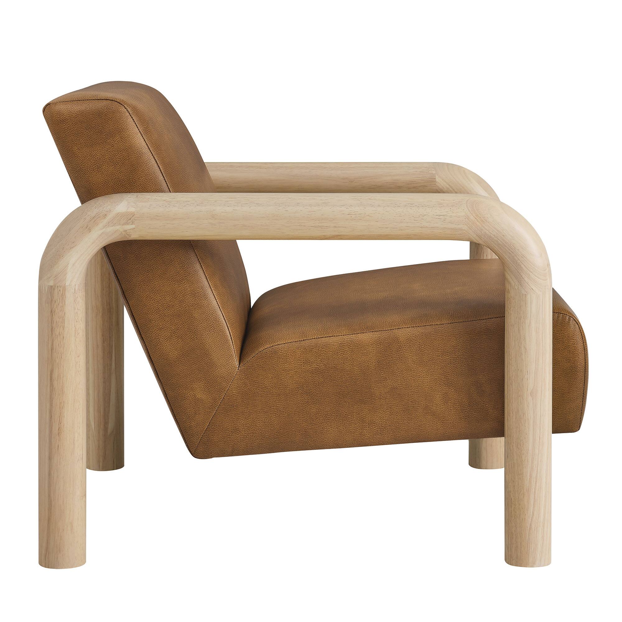Alt View 2. Modway - Sereno Vegan Leather Accent Chair by Modway - Canyon Oak.