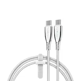 Naztech - 15502 6-ft. Titanium Usb-c To Usb-c Braided Cable - White