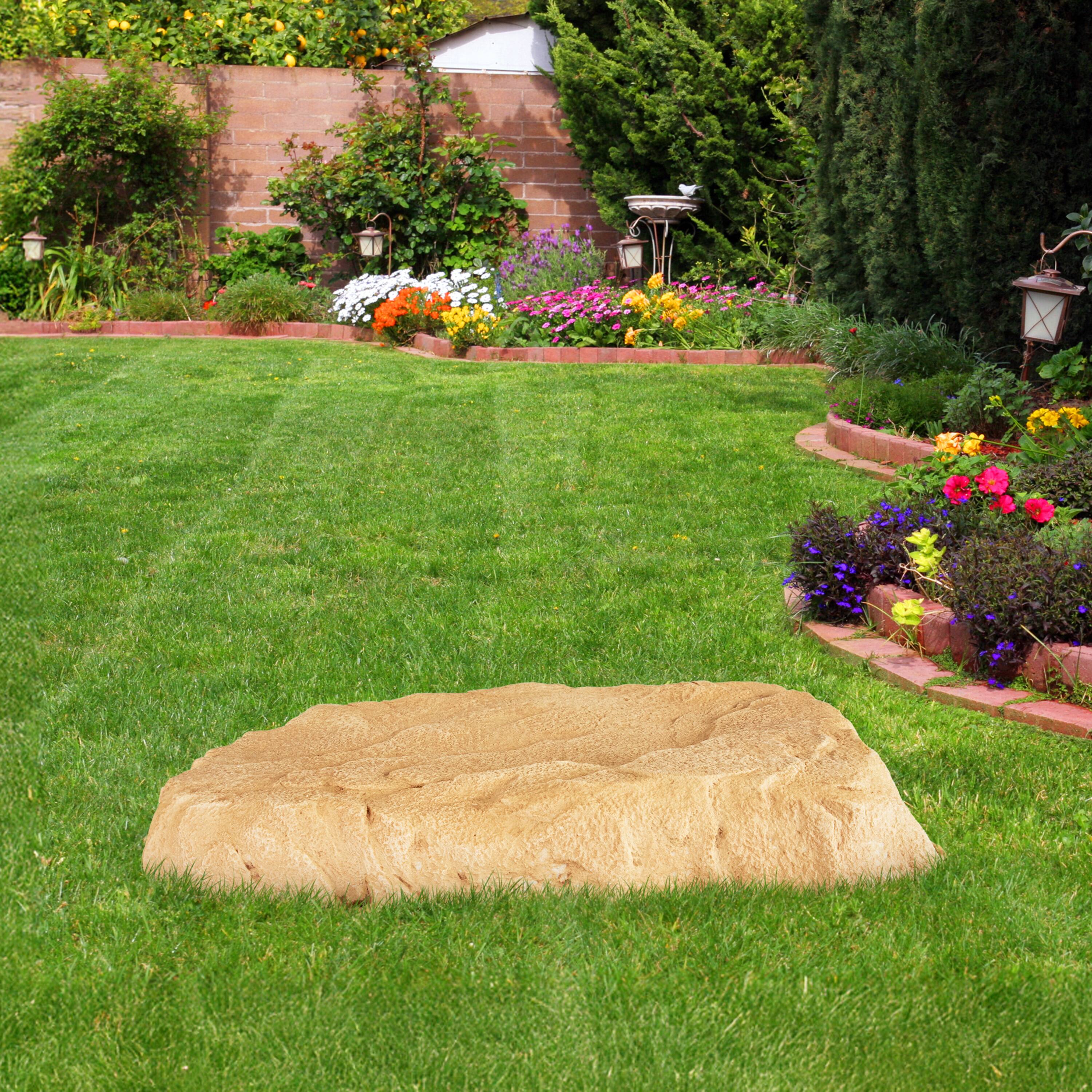 Alt View 7. Sunnydaze - Flat Artificial Landscape Rocks with Stakes - Sand.