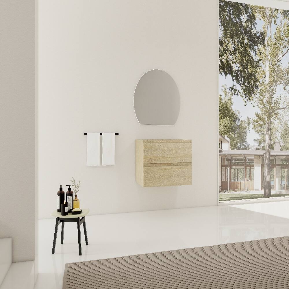 Alt View 3. Loheer - Loheer 30 inch wall mounted bathroom vanity Light Oak Plywood Base Only - Light Oak.