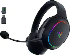 Front. Razer - Barracuda X Chroma Bluetooth Wireless Over-the-Ear Gaming Headset for PC, Mac, Playstation, Switch, Steam Deck, Mobile - Black.