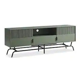 Furniture of America - Haft Wood Multi-Storage TV Stand in Sage and Black - Green
