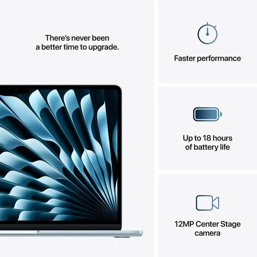 There's never been a better time to upgrade. Faster performance. Up to 18 hours of battery life. 12MP Center Stage camera.