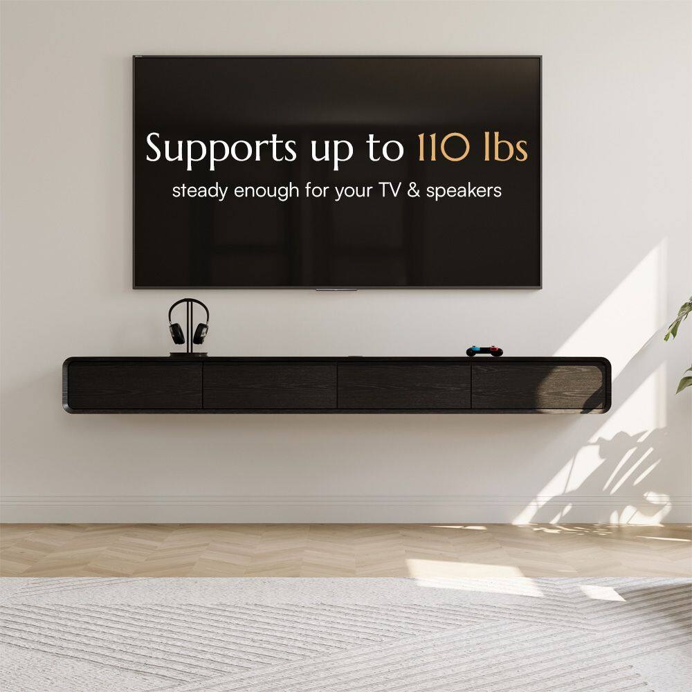 Supports up to 110 lbs  
steady enough for your TV & speakers