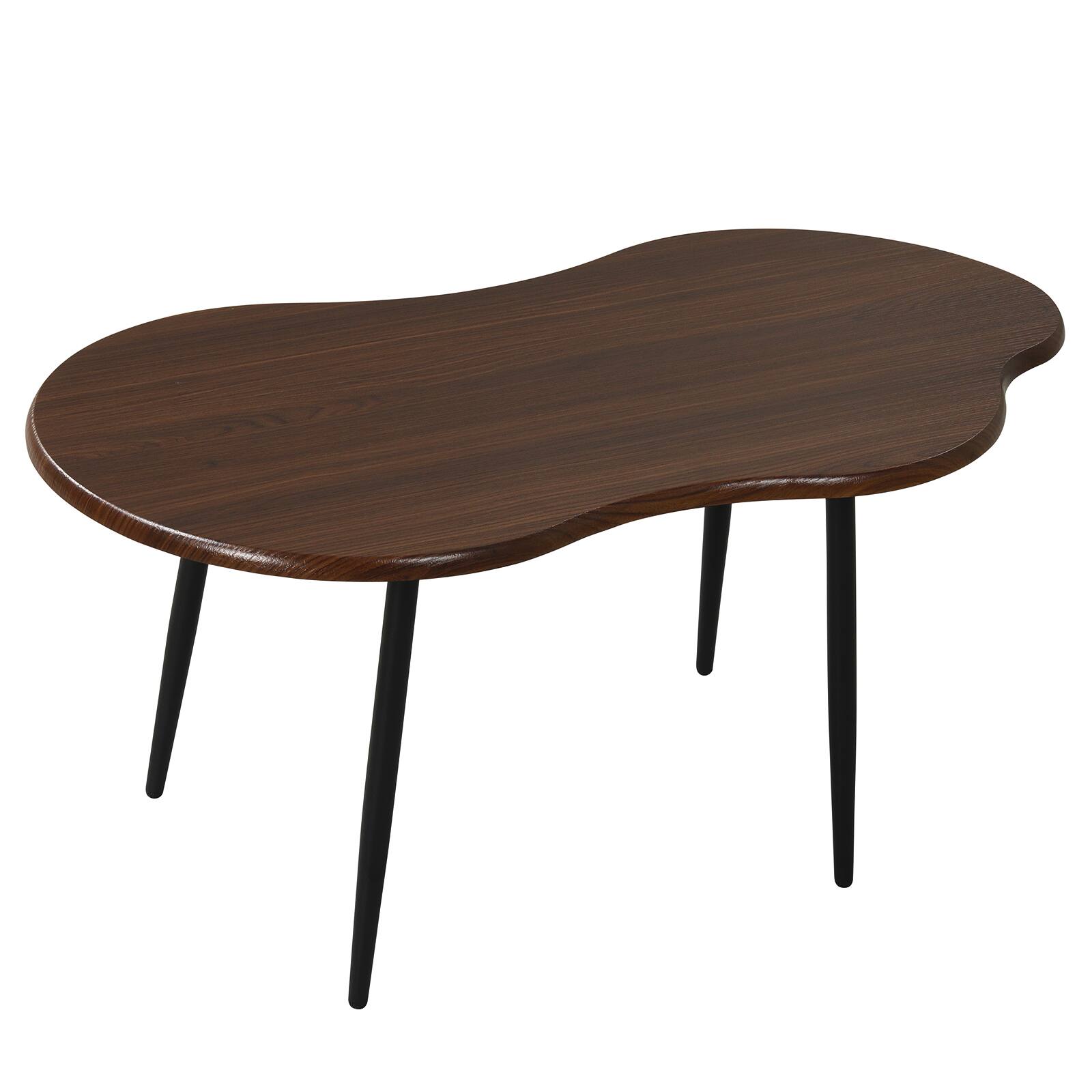 Alt View 9. Gymax - Gymax Cloud Shape Coffee TableIrregular Center Table w/ Metal FrameWooden Table Walnut - Brown.