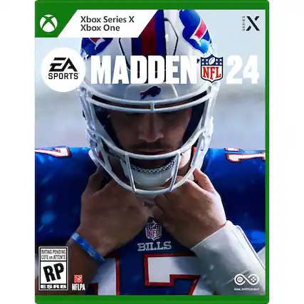 Xbox Series X
Xbox One
EA Sports
MADDEN NFL 24
RATING PENDING
COTE en ATTENTE
RP
ESRB
NFLPA
NFL
BILLS
DUAL ENTITLEMENT - T (Teen 13+)