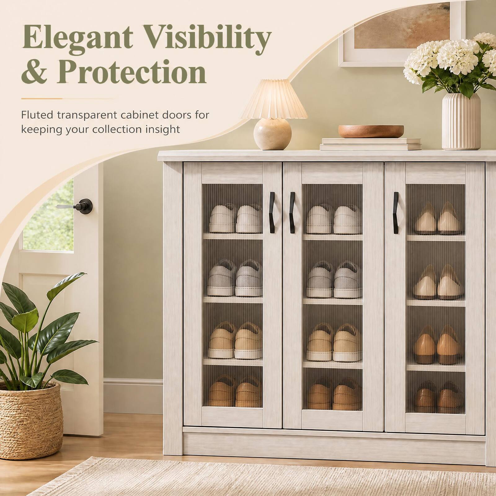Elegant Visibility & Protection

Fluted transparent cabinet doors for keeping your collection insight