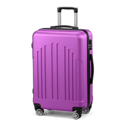 Alt View 1. Winado - 24" Checked Luggage Trolley Case ABS Hardside Medium Suitcase with Double Spinner Wheels & TSA Lock for Travel Business - Purple.