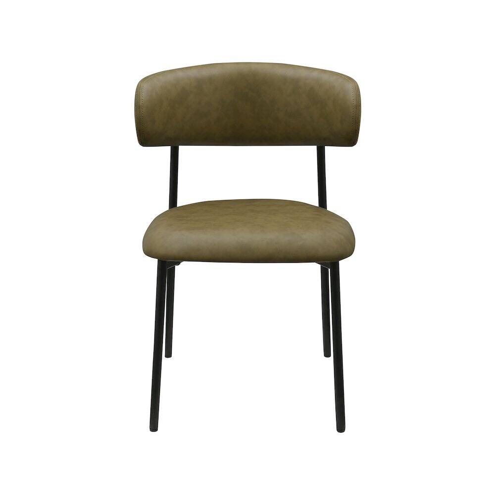 Alt View 2. Meridian Furniture - Lupita Olive Vegan Leather Dining Chair, Set of 2 - Green.