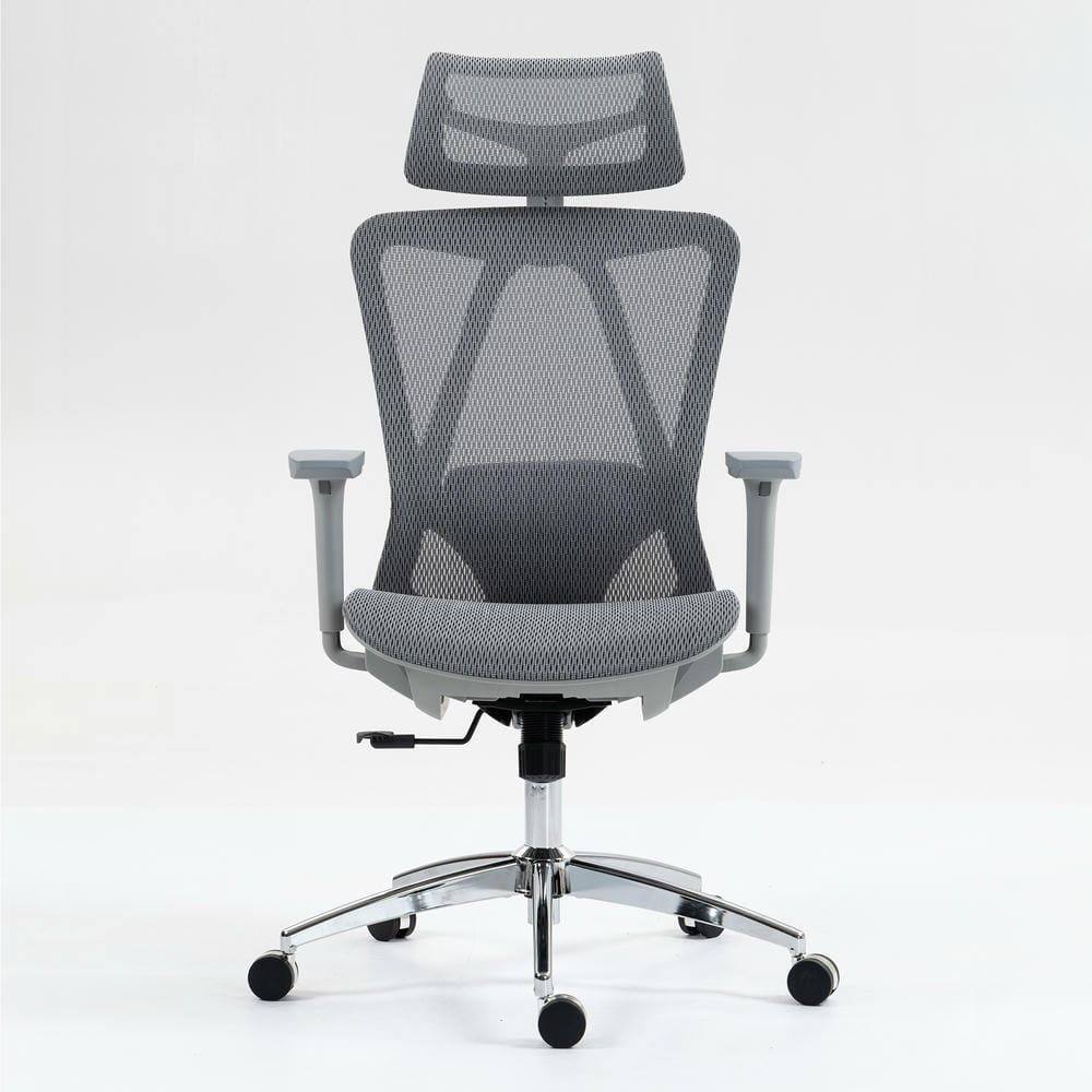 Alt View 1. Kadyn - High Back Mesh Office Chair, 3D Adjustable Armrests, Breathable Ergonomic Design, 360° Swivel, Gray - Gray.