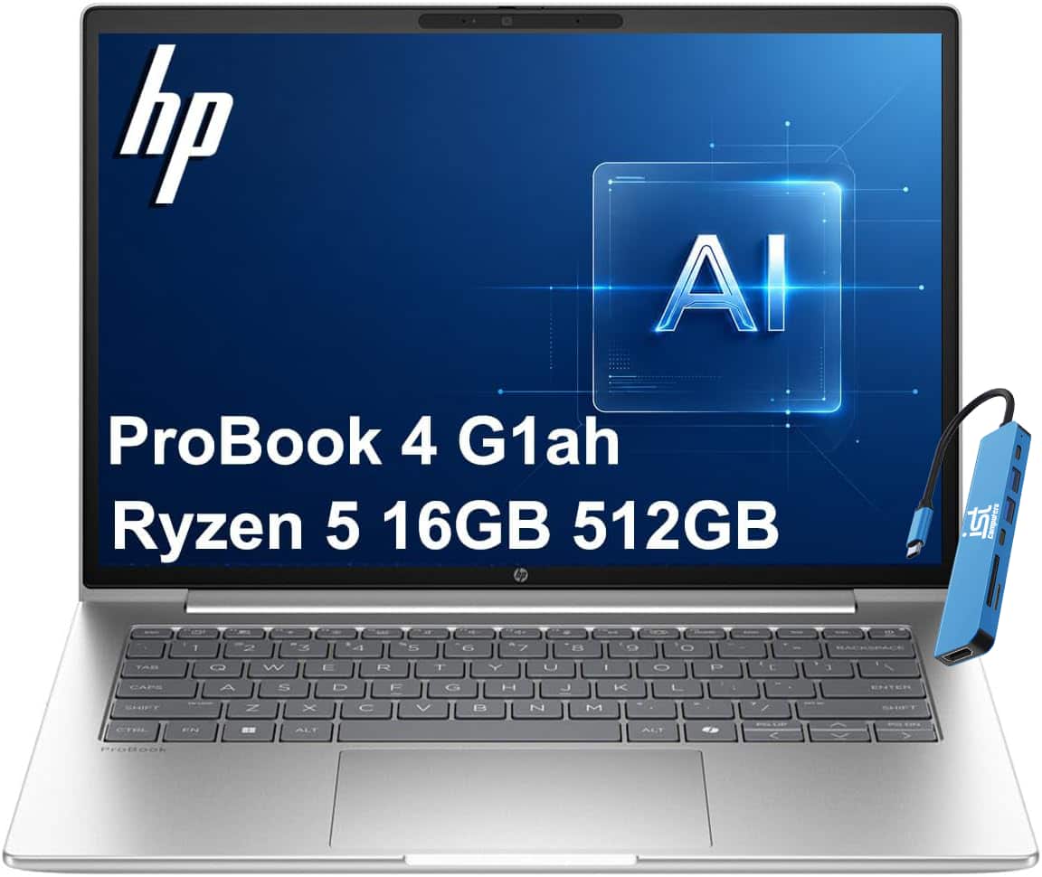HP - Probook 4 G1a 14" FHD+ Laptop - AMD Ryzen 5 220 2025 - 16GB Memory - 512GB SSD - Windows 11 Pro - Ryzen 5 - Pike Silver