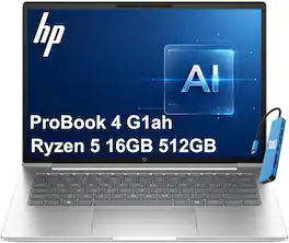 HP - Upgraded - ProBook 4 G1a 14" FHD+ Laptop - ProBook 445 - AMD Ryzen 5 220 2025 - 16GB Memory - 512GB SSD - Windows 11 Pro - Pike Silver